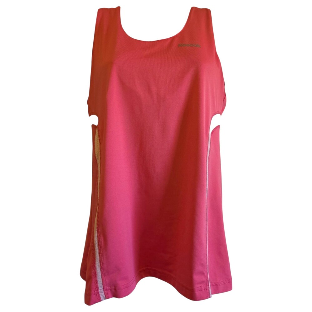 Reebok Medium Pink Racerback Tank Top Polyester Spandex Activewear